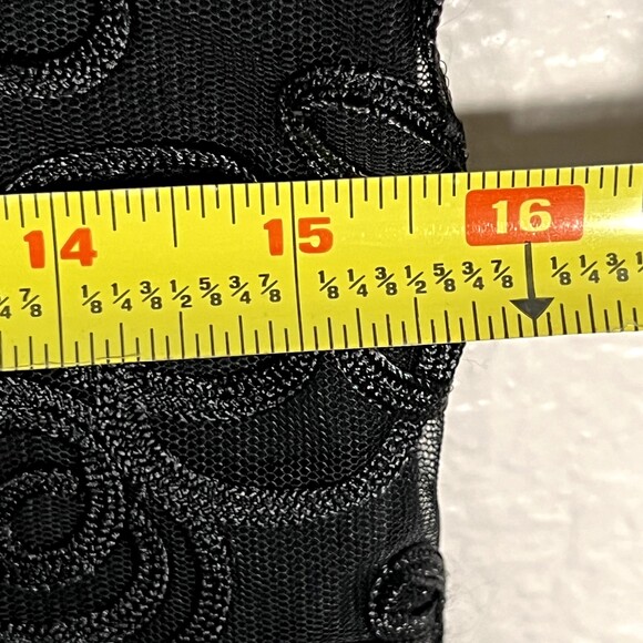 Grace Sz PS English Lace Embellished Blouse Long Sleeve Black Stretch - Picture 8 of 9